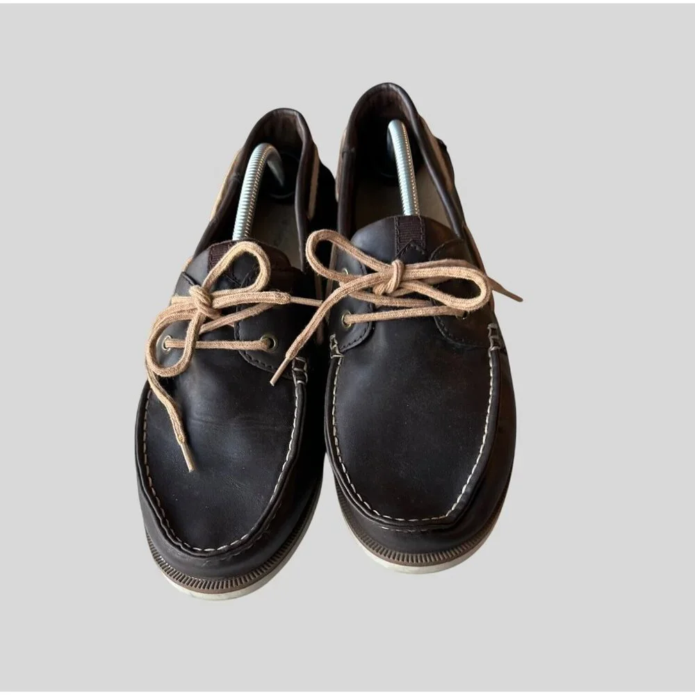 Sonoma Men's Authentic Original Leather Boat Shoes Brown Size 13